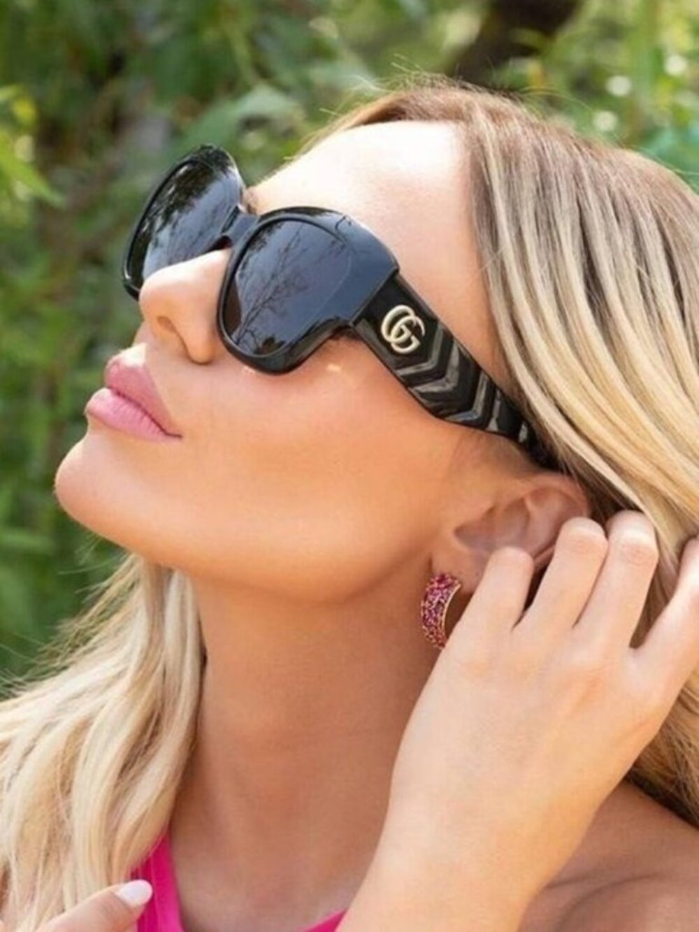 Gucci GG0808S 001 Sunglasses Black Butterfly Frame, Grey Lenses